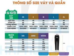 hướng dẫn chọn size váy và quần -Hainguyengroup.vn