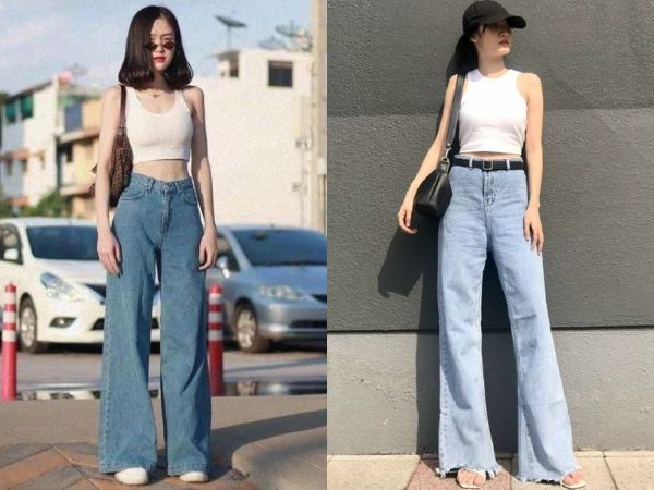 áo tank top phối với quần jean