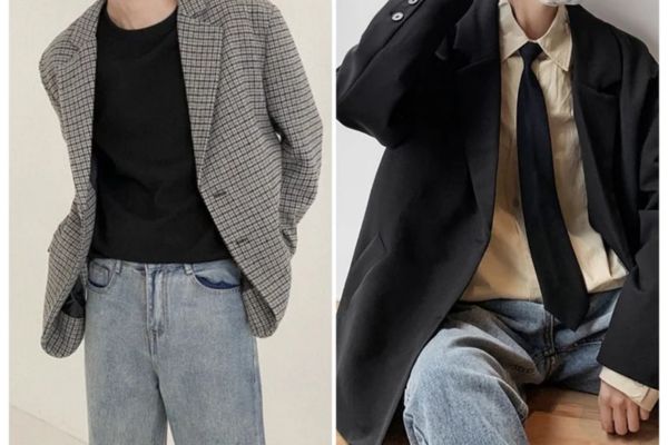 Vest giả blazer kết hợp sơ mi với quần jeans mang phong cách thoải mái