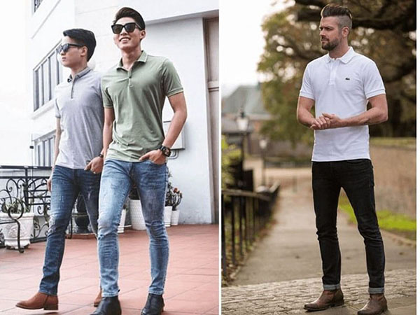 Phối chelsea với áo phông và quần jeans