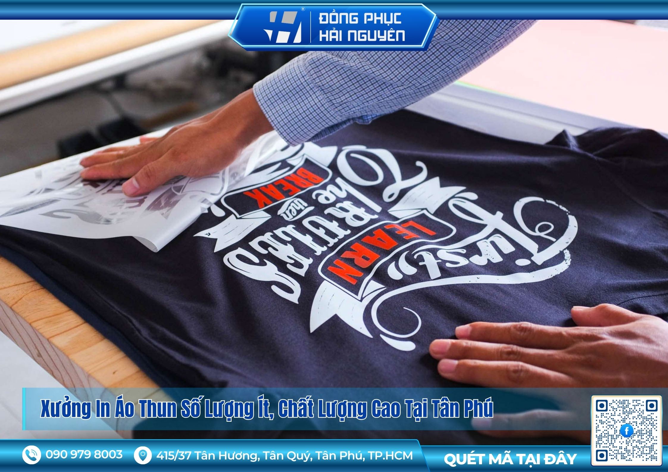 Xưởng in áo thun số lượng ít tại Tân Phú