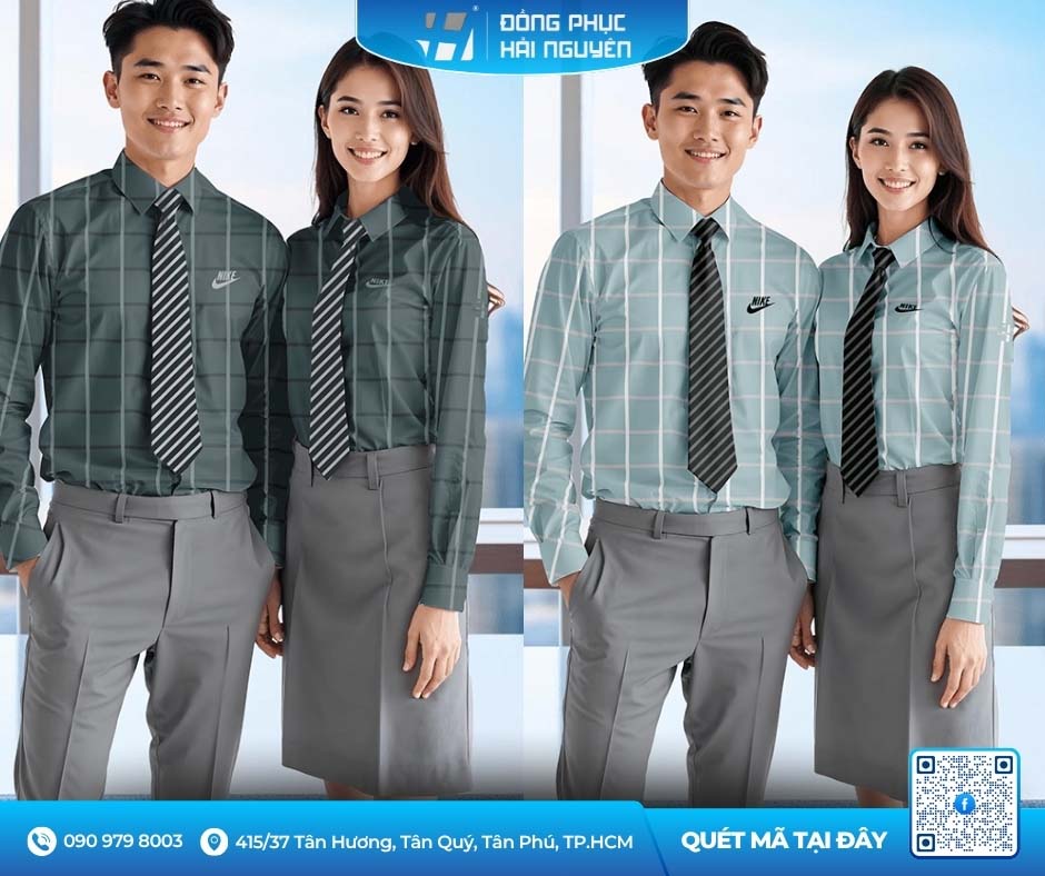 Mẫu sơ mi caro hoặc sọc kẻ nhẹ
