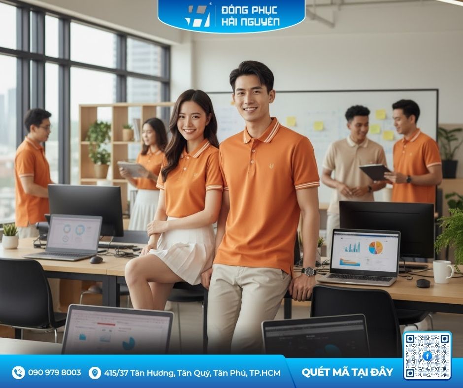 Phối màu cam trắng tinh tế