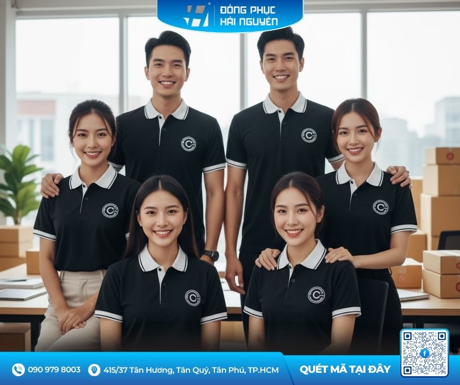 Đồng phục màu đen phối trắng