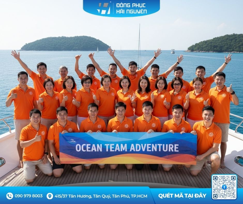 Áo thun polo màu cam cho team building